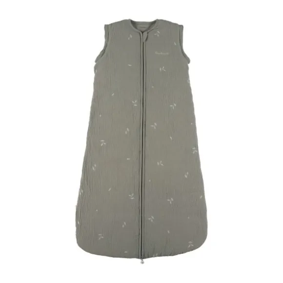 Noukie's F&O Slaapzak Met Borduursel - Maat 70 cm - Gewatteerde Mousseline - Kaki