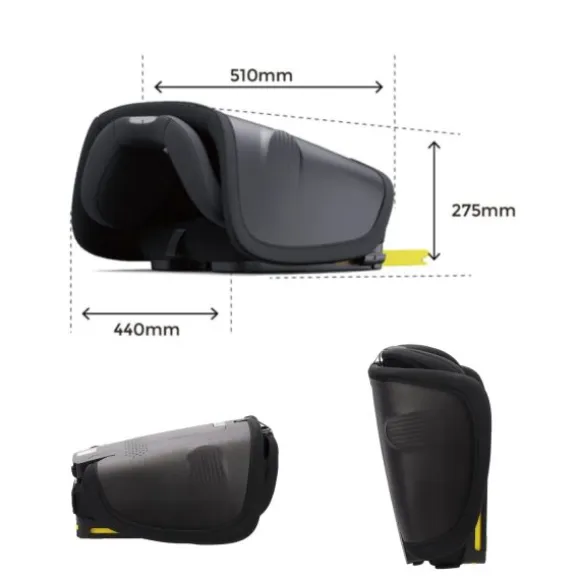 Puck autostoel JIM-black opvouwbaar Groep 1/2/3 (76-150 cm)