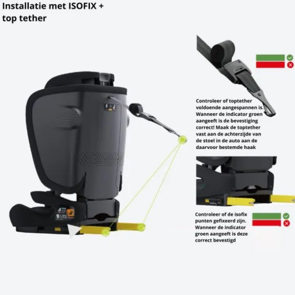 Puck autostoel JIM-black opvouwbaar Groep 1/2/3 (76-150 cm)