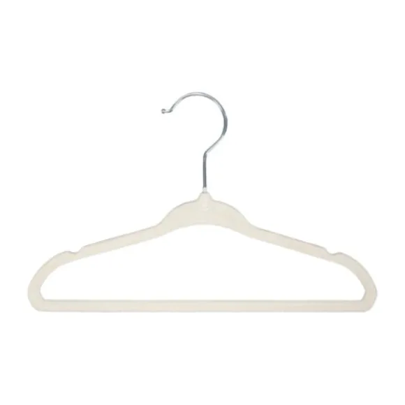 Puck Kledinghanger Velours Ecru (6 stuks)