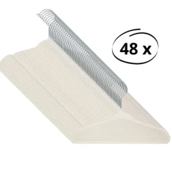 Puck Kledinghanger Velours Ecru (6 stuks)