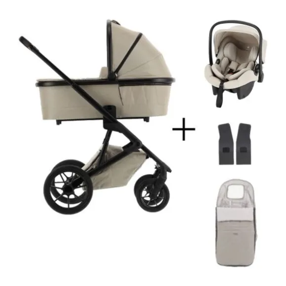 Qute Q-Rider Plus Kinderwagen - Denim Blue | Kidsriver Curve Autostoel - Black