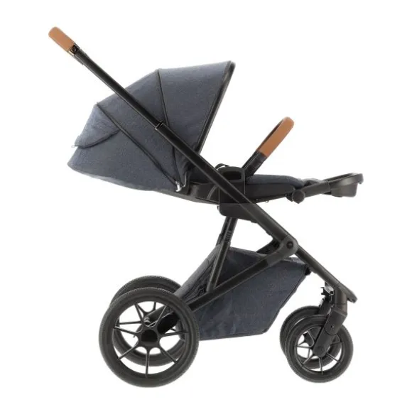 Qute Q-Rider Plus Kinderwagen - Denim Blue | Kidsriver Curve Autostoel - Black