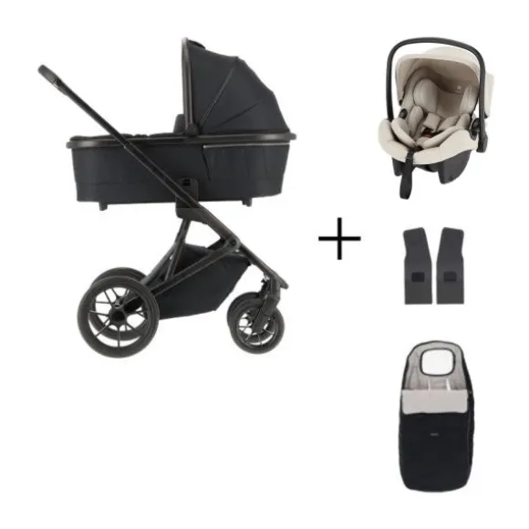 Qute Q-Rider Plus Kinderwagen - Denim Blue | Kidsriver Curve Autostoel - Black