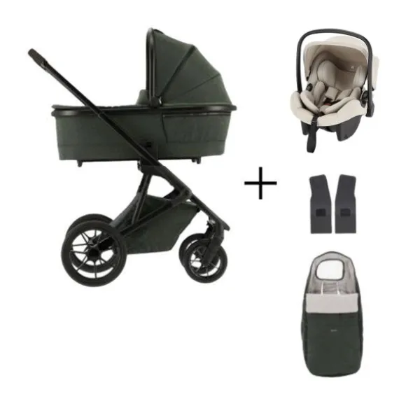 Qute Q-Rider Plus Kinderwagen - Denim Blue | Kidsriver Curve Autostoel - Black