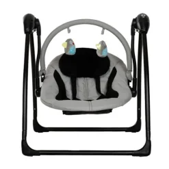Qute Schommelstoel Q-Swing Softgrey Uil / Zwart Frame