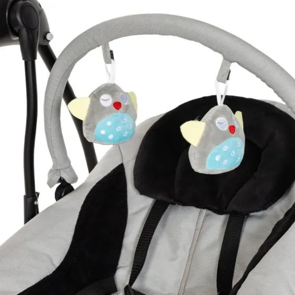 Qute Schommelstoel Q-Swing Softgrey Uil / Zwart Frame