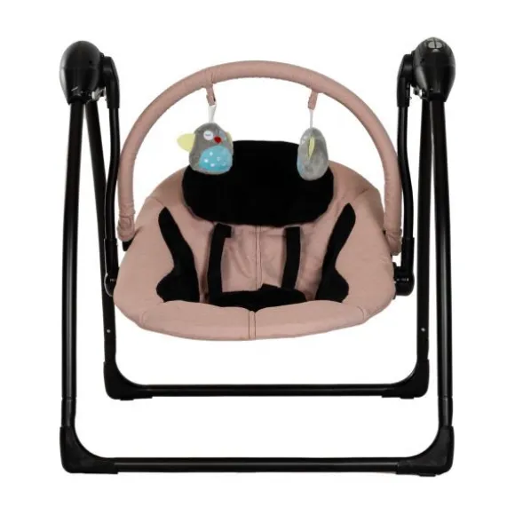 Qute Schommelstoel Q-Swing Softgrey Uil / Zwart Frame