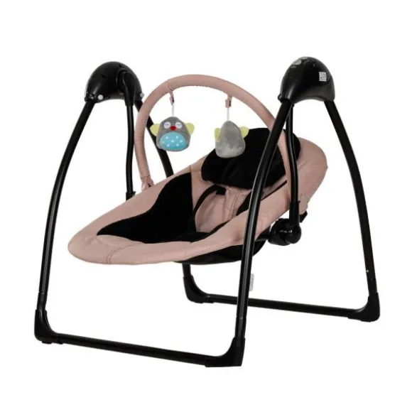 Qute Schommelstoel Q-Swing Softgrey Uil / Zwart Frame