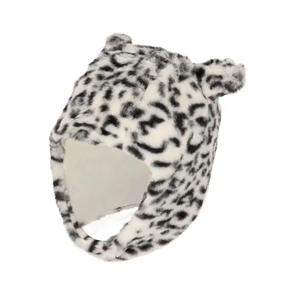 Sarlini Muts Fake Fur Panther Sand 6-12 maanden