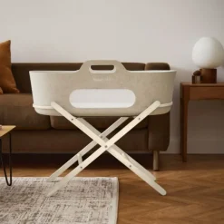 Snuz SnüzBaskit Moses Basket + Stand Set - Light Grey/Natural