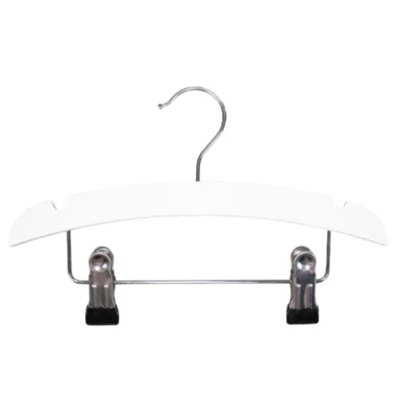 TWF Kledinghanger Hout Met Clips Wit (3 stuks)
