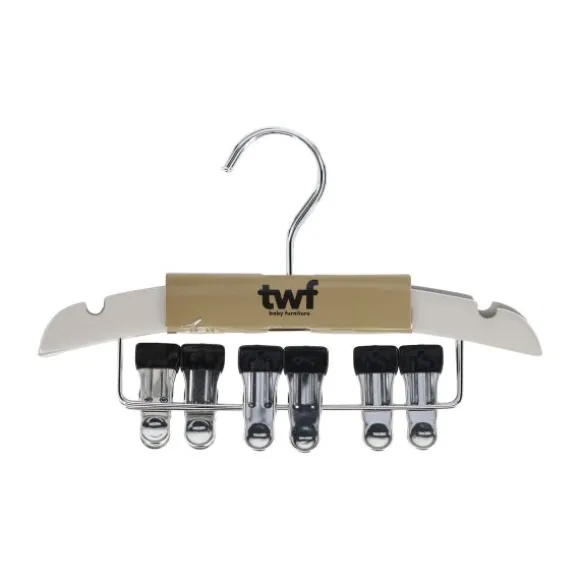 TWF Kledinghanger Hout Met Clips Wit (3 stuks)