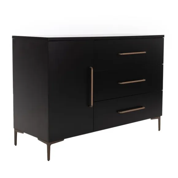 TWF Ledikant 60 x 120 - Commode 3 Laden - Hanglegkast 2 Deuren 1 Lade Modena Metaal