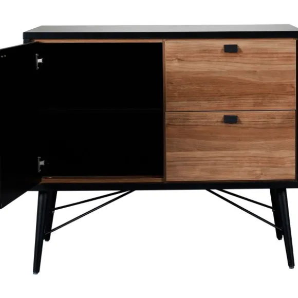 TWF Ledikant 60x120 - Commode - Hanglegkast 2-deurs Retro Black