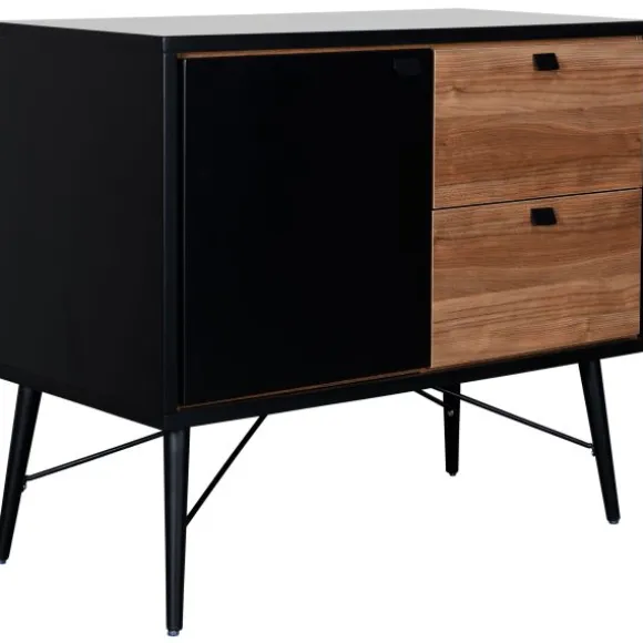 TWF Ledikant 60x120 - Commode - Hanglegkast 2-deurs Retro Black