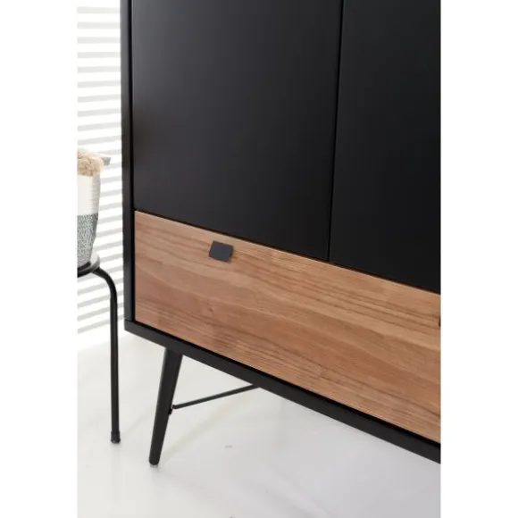 TWF Ledikant 60x120 - Commode - Hanglegkast 2-deurs Retro Black