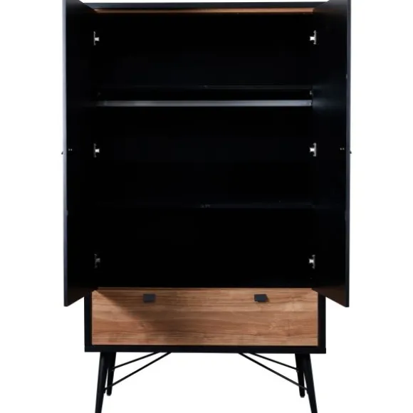 TWF Ledikant 60x120 - Commode - Hanglegkast 2-deurs Retro Black