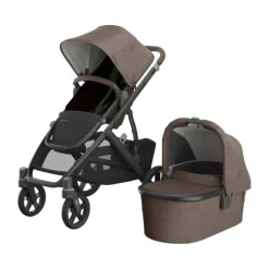 UPPAbaby Kinderwagen 2-in-1 Vista V3 Dillan Stone Blue Met Carbon Frame En Sand Leather