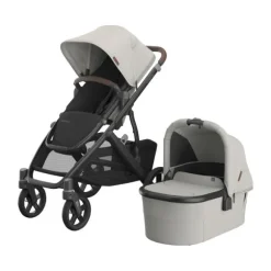 UPPAbaby Kinderwagen 2-in-1 Vista V3 Dillan Stone Blue Met Carbon Frame En Sand Leather