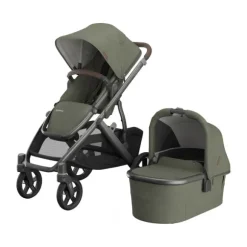 UPPAbaby Kinderwagen 2-in-1 Vista V3 Dillan Stone Blue Met Carbon Frame En Sand Leather