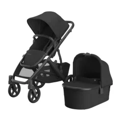 UPPAbaby Kinderwagen 2-in-1 Vista V3 Dillan Stone Blue Met Carbon Frame En Sand Leather