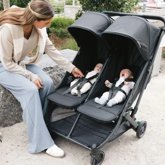 Uppababy MINU Duo Buggy - Greyson Carbon Frame Met Bruin Leer