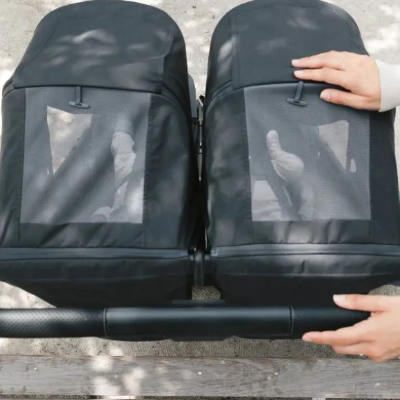 Uppababy MINU Duo Buggy - Greyson Carbon Frame Met Bruin Leer