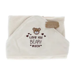 VIB Love You BEARY Much Badcape - 75 x 75 cm - Beige