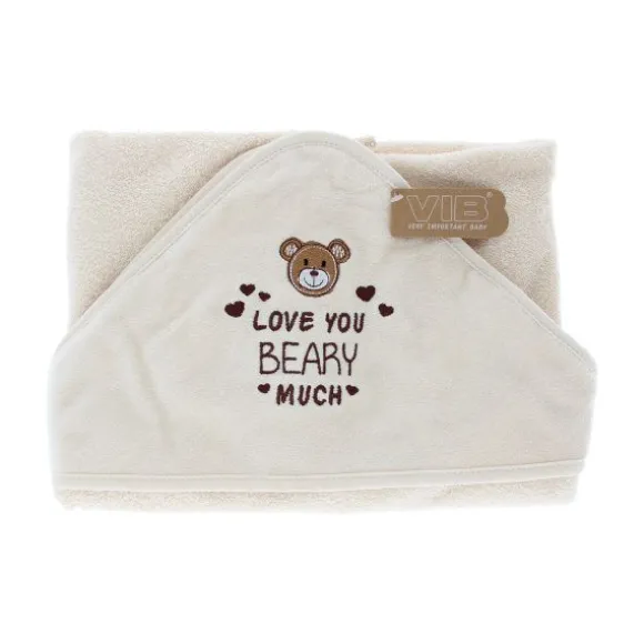VIB Love You BEARY Much Badcape - 75 x 75 cm - Beige