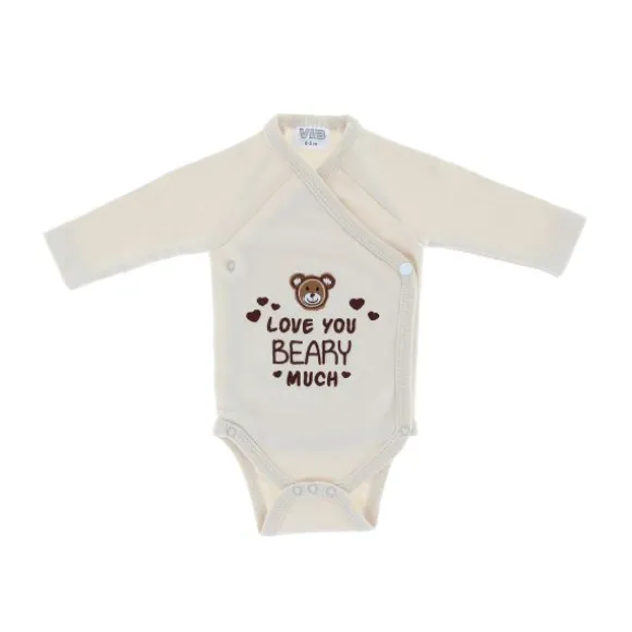 VIB Love You BEARY Much Overslag Romper - 0-3 Mnd - Beige