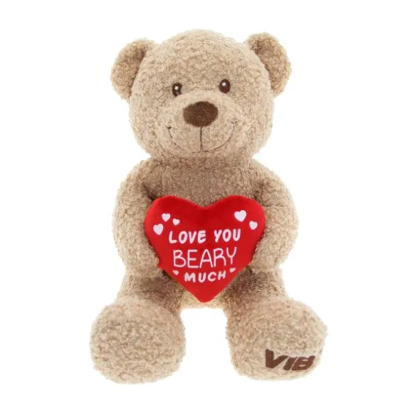 VIB Pluche Teddy Beer Met Hart Zittend - 35 cm - Beige