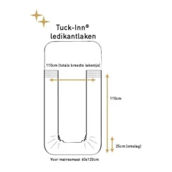 Witlof For Kids Ledikantlaken Tuck-Inn Ruffle Wit 60 x 120 cm