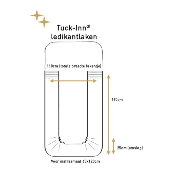 Witlof For Kids Ledikantlaken Tuck-Inn Plooien Wit 60 x 120 cm